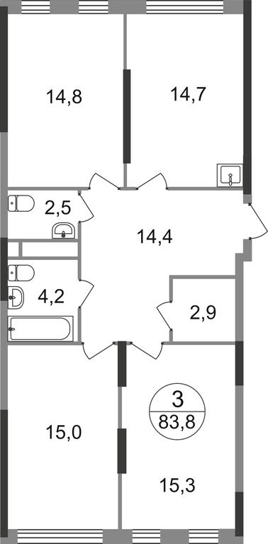 3-BD Apartment Sale, 83.8 sq. m. at Peredelkino Blizhnee, Korneya Chukovskogo Street, 1, Vnukovskoye Settlement, Moscow, Russia #1 3-BD Apartment Sale, 83.8 sq. m. at Peredelkino Blizhnee, Korneya Chukovskogo Street, 1, Vnukovskoye Settlement, Moscow, Russia #1