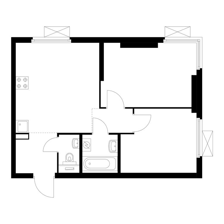 2-BD Apartment Sale, 49.2平方米 at Vtoroy Nagatinskiy, 2nd Nagatinsky Drive, 2к1, Moscow, Russia #1 2-BD Apartment Sale, 49.2平方米 at Vtoroy Nagatinskiy, 2nd Nagatinsky Drive, 2к1, Moscow, Russia #1