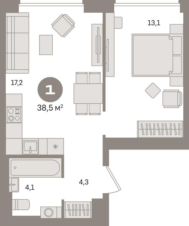 1-BD Apartment Sale, 38.5 sq. m. at Kvartal Gercena, zhiloy kompleks Kvartal Gertsena, Moscow, Russia #1 1-BD Apartment Sale, 38.5 sq. m. at Kvartal Gercena, zhiloy kompleks Kvartal Gertsena, Moscow, Russia #1