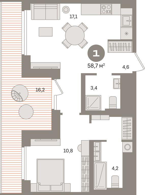 1-BD Apartment Sale, 59.1 sq. m. at Kvartal Gercena, zhiloy kompleks Kvartal Gertsena, Moscow, Russia #1 1-BD Apartment Sale, 59.1 sq. m. at Kvartal Gercena, zhiloy kompleks Kvartal Gertsena, Moscow, Russia #1