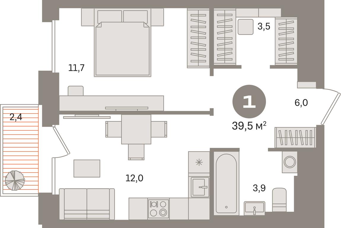 1-BD Apartment Sale, 39.5平方米 at Kvartal Gercena, zhiloy kompleks Kvartal Gertsena, Moscow, Russia #1 1-BD Apartment Sale, 39.5平方米 at Kvartal Gercena, zhiloy kompleks Kvartal Gertsena, Moscow, Russia #1