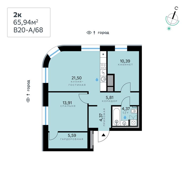2-BD Apartment Sale, 65.94 sq. m. at SberCity, zhiloy kompleks Sbersiti, Rublyovo-Arkhangelskoye Microdistrict, Moscow, Russia #2