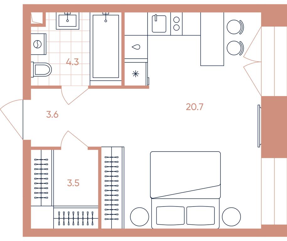 Apartment Sale, 32.1 sq. m. at Era, Derbenevskaya Street, Moscow, Russia #1