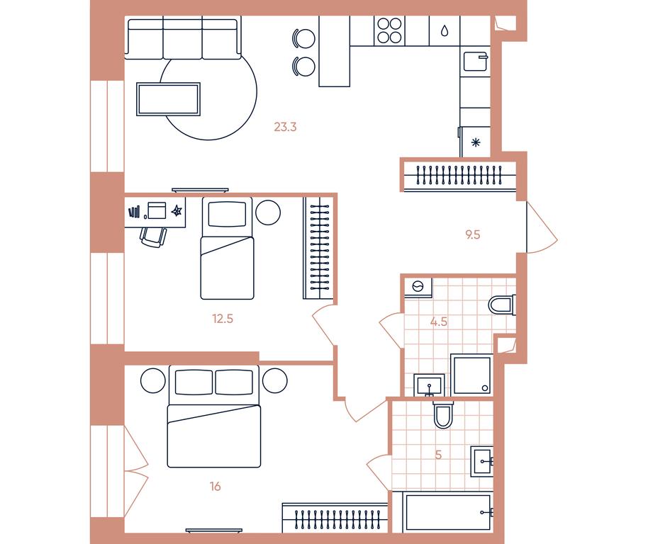 2-BD Apartment Sale, 70.8 sq. m. at Era, Derbenevskaya Street, Moscow, Russia #1 2-BD Apartment Sale, 70.8 sq. m. at Era, Derbenevskaya Street, Moscow, Russia #1