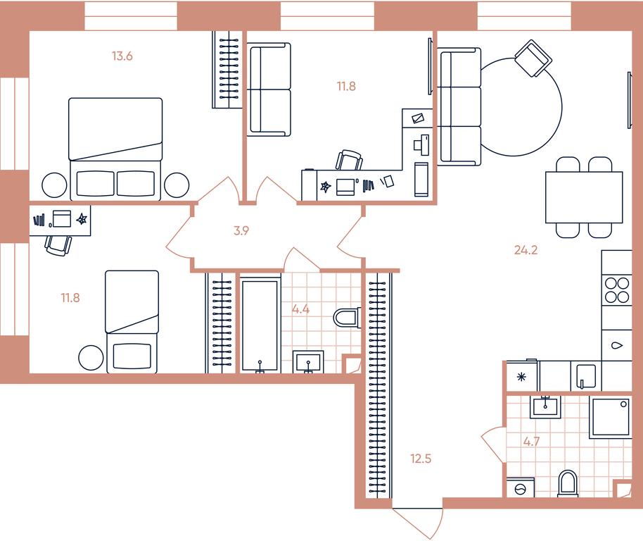 3-BD Apartment Sale, 86.9 sq. m. at Era, Derbenevskaya Street, Moscow, Russia #1 3-BD Apartment Sale, 86.9 sq. m. at Era, Derbenevskaya Street, Moscow, Russia #1