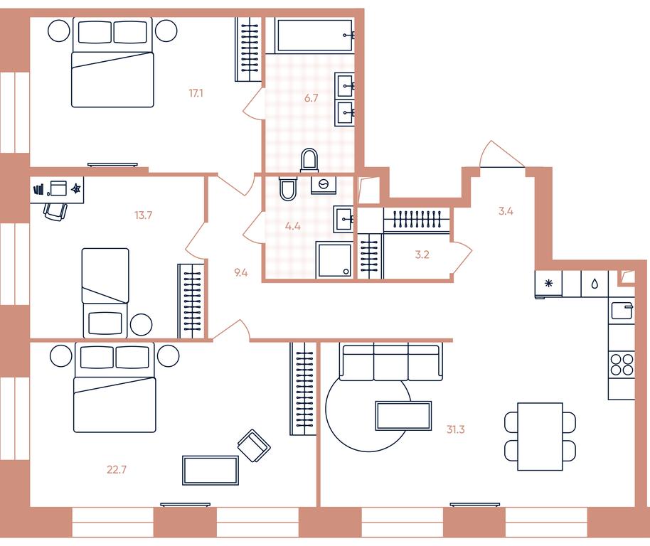 3-BD Apartment Sale, 111.9平方米 at Era, Derbenevskaya Street, Moscow, Russia #1 3-BD Apartment Sale, 111.9平方米 at Era, Derbenevskaya Street, Moscow, Russia #1