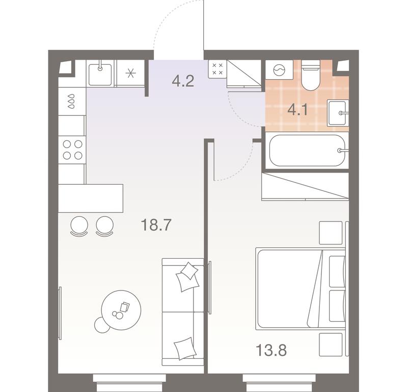 1-BD Apartment Sale, 40.8平方米 at Twelve, Elektrolitny Drive, 12Б, Moscow, Russia #1 1-BD Apartment Sale, 40.8平方米 at Twelve, Elektrolitny Drive, 12Б, Moscow, Russia #1