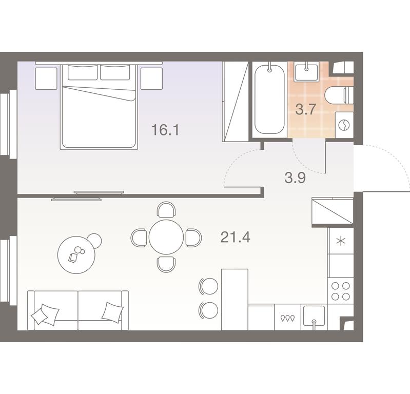 1-BD Apartment Sale, 45.1 sq. m. at Twelve, Elektrolitny Drive, 12Б, Moscow, Russia #1 1-BD Apartment Sale, 45.1 sq. m. at Twelve, Elektrolitny Drive, 12Б, Moscow, Russia #1