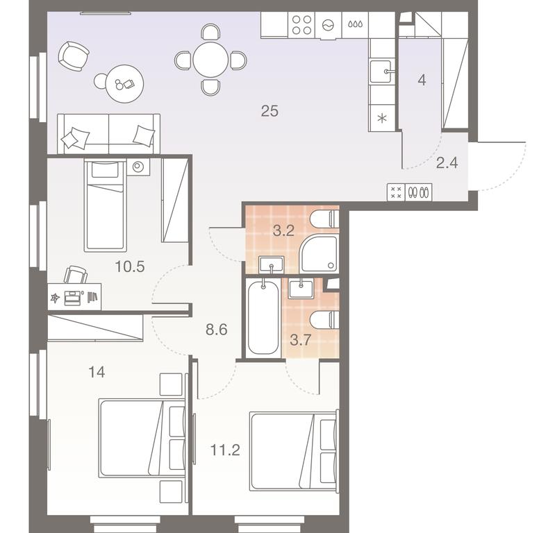 3-BD Apartment Sale, 82.8 sq. m. at Twelve, Elektrolitny Drive, 12Б, Moscow, Russia #1 3-BD Apartment Sale, 82.8 sq. m. at Twelve, Elektrolitny Drive, 12Б, Moscow, Russia #1