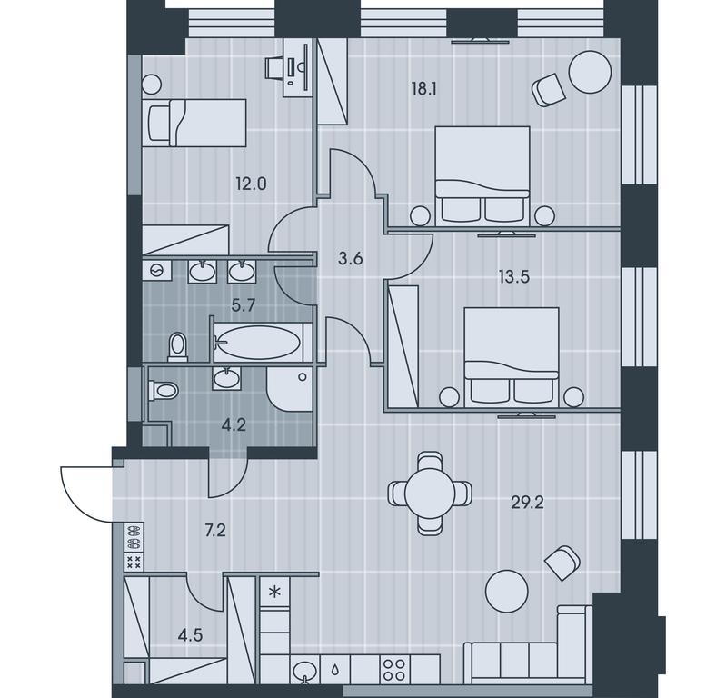 3-BD Apartment Sale, 98 sq. m. at Ever, Obrucheva Street, вл23, Moscow, Russia #1 3-BD Apartment Sale, 98 sq. m. at Ever, Obrucheva Street, вл23, Moscow, Russia #1