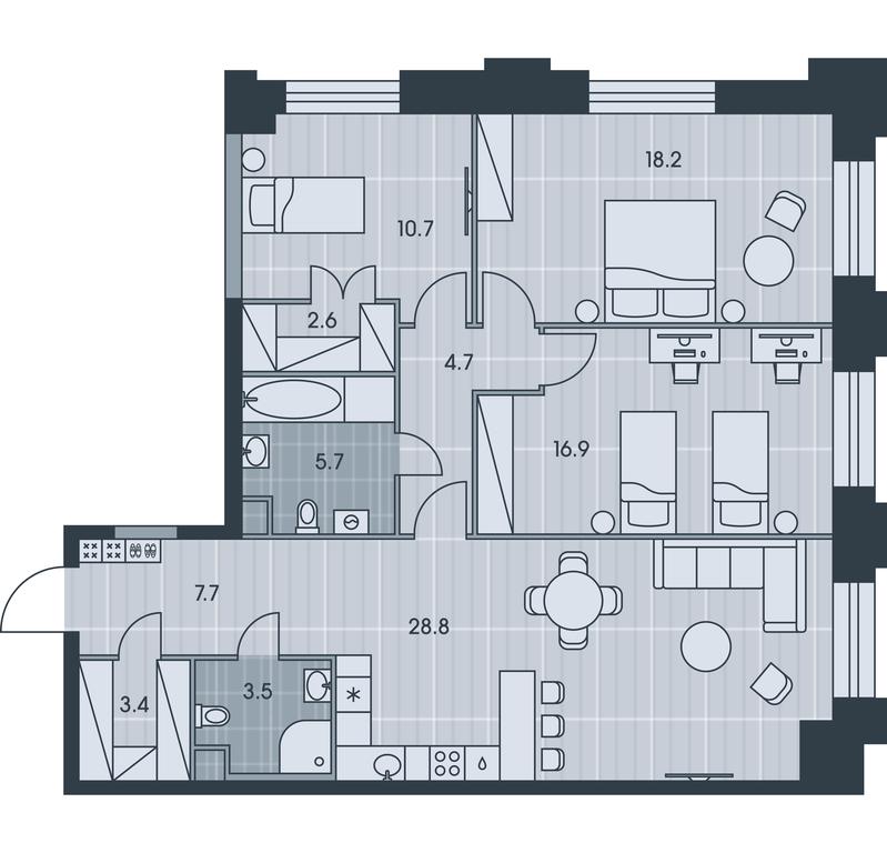 3-BD Apartment Sale, 102.2平方米 at Ever, Obrucheva Street, вл23, Moscow, Russia #1 3-BD Apartment Sale, 102.2平方米 at Ever, Obrucheva Street, вл23, Moscow, Russia #1