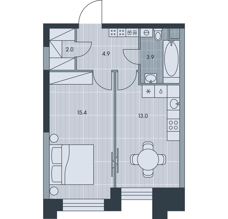 1-BD Apartment Sale, 39.2 sq. m. at Ever, Obrucheva Street, вл23, Moscow, Russia #1