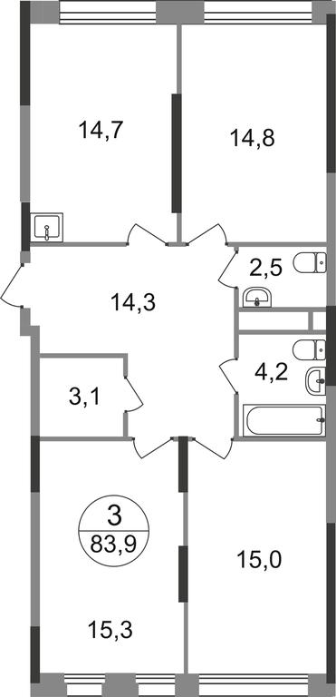 3-BD Apartment Sale, 83.9 sq. m. at Peredelkino Blizhnee, Korneya Chukovskogo Street, 1, Vnukovskoye Settlement, Moscow, Russia #1 3-BD Apartment Sale, 83.9 sq. m. at Peredelkino Blizhnee, Korneya Chukovskogo Street, 1, Vnukovskoye Settlement, Moscow, Russia #1