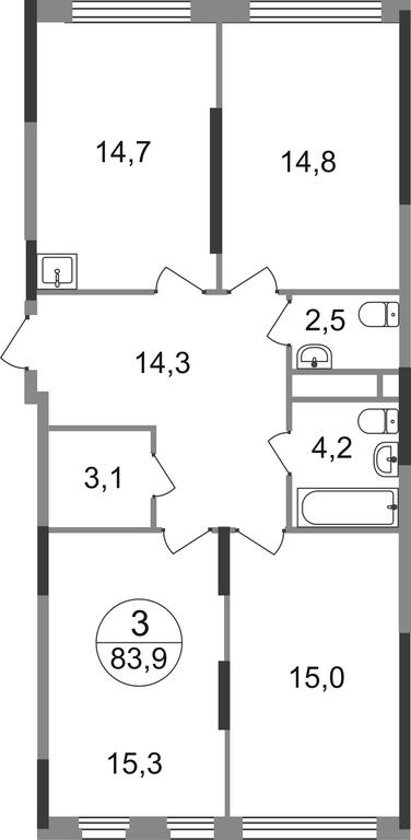 3-BD Apartment Sale, 83.9 sq. m. at Peredelkino Blizhnee, Korneya Chukovskogo Street, 1, Vnukovskoye Settlement, Moscow, Russia #1 3-BD Apartment Sale, 83.9 sq. m. at Peredelkino Blizhnee, Korneya Chukovskogo Street, 1, Vnukovskoye Settlement, Moscow, Russia #1