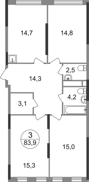 3-BD Apartment Sale, 83.9 sq. m. at Peredelkino Blizhnee, Korneya Chukovskogo Street, 1, Vnukovskoye Settlement, Moscow, Russia #1 3-BD Apartment Sale, 83.9 sq. m. at Peredelkino Blizhnee, Korneya Chukovskogo Street, 1, Vnukovskoye Settlement, Moscow, Russia #1