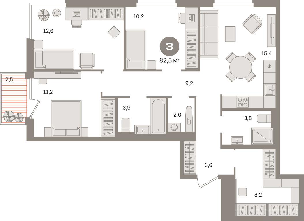 3-BD Apartment Sale, 82.5平方米 at Kvartal Gercena, zhiloy kompleks Kvartal Gertsena, Moscow, Russia #1 3-BD Apartment Sale, 82.5平方米 at Kvartal Gercena, zhiloy kompleks Kvartal Gertsena, Moscow, Russia #1