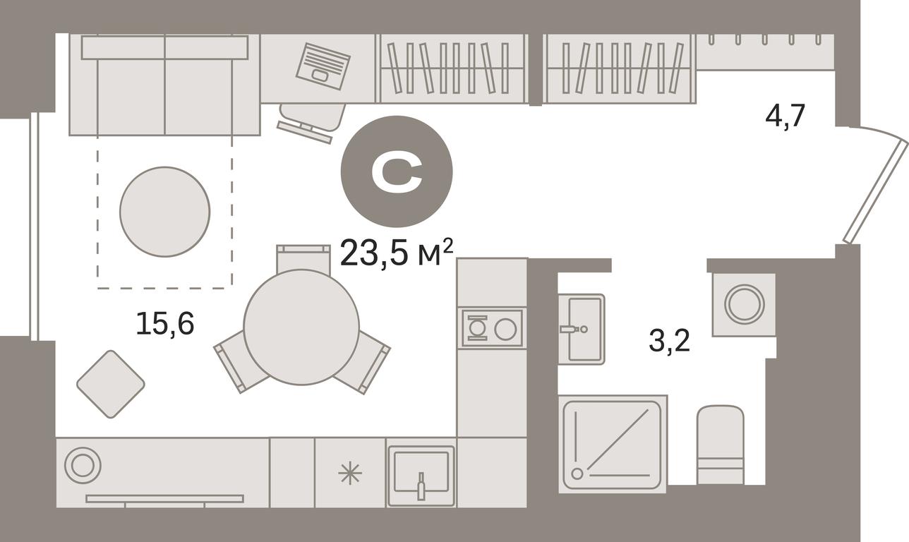 Apartment Sale, 23.5平方米 at Kvartal Gercena, zhiloy kompleks Kvartal Gertsena, Moscow, Russia #1 Apartment Sale, 23.5平方米 at Kvartal Gercena, zhiloy kompleks Kvartal Gertsena, Moscow, Russia #1