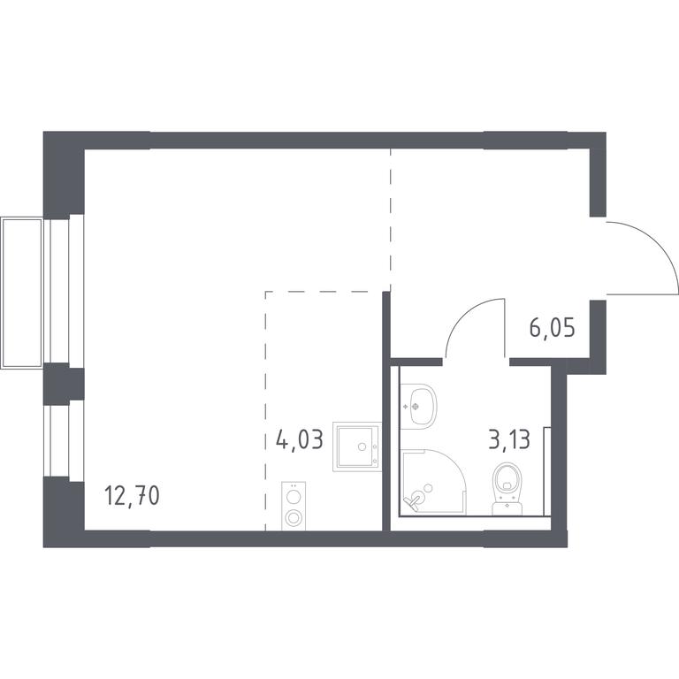 Apartment Sale, 25.91平方米 at Novoe Vnukovo, kvartal № 38, Kokoshkino Settlement, Moscow, Russia #1