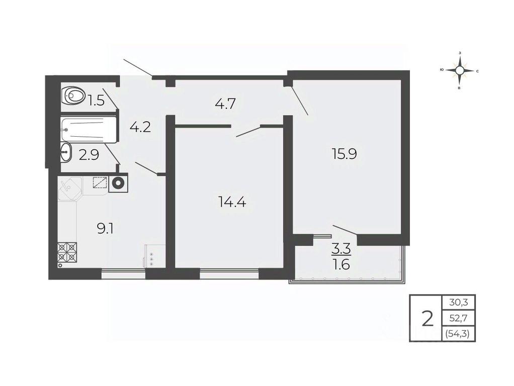 1-BD Apartment Sale, 54.3平方米 at Novy Blagodar, 2-y Shakhovskoy proyezd, Volokolamsk, Moscow Region, Russia #1 1-BD Apartment Sale, 54.3平方米 at Novy Blagodar, 2-y Shakhovskoy proyezd, Volokolamsk, Moscow Region, Russia #1