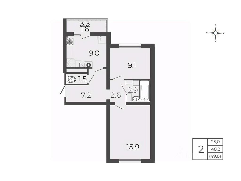 1-BD Apartment Sale, 49.8 sq. m. at Novy Blagodar, 2-y Shakhovskoy proyezd, Volokolamsk, Moscow Region, Russia #1