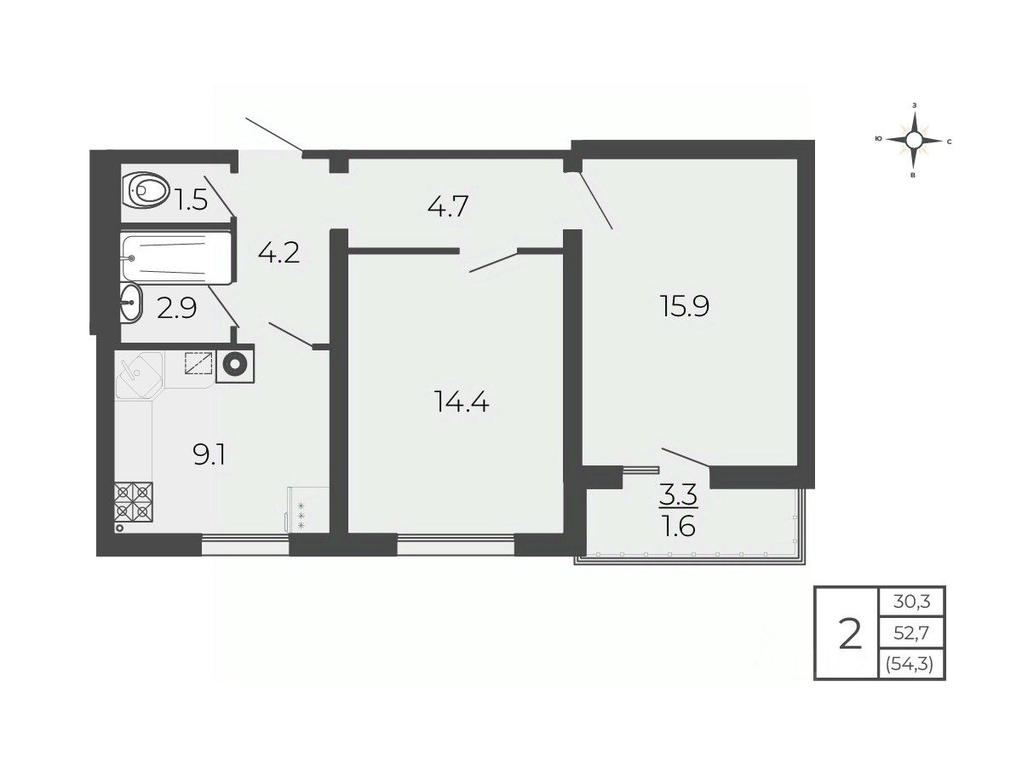 1-BD Apartment Sale, 54.3平方米 at Novy Blagodar, 2-y Shakhovskoy proyezd, Volokolamsk, Moscow Region, Russia #1 1-BD Apartment Sale, 54.3平方米 at Novy Blagodar, 2-y Shakhovskoy proyezd, Volokolamsk, Moscow Region, Russia #1