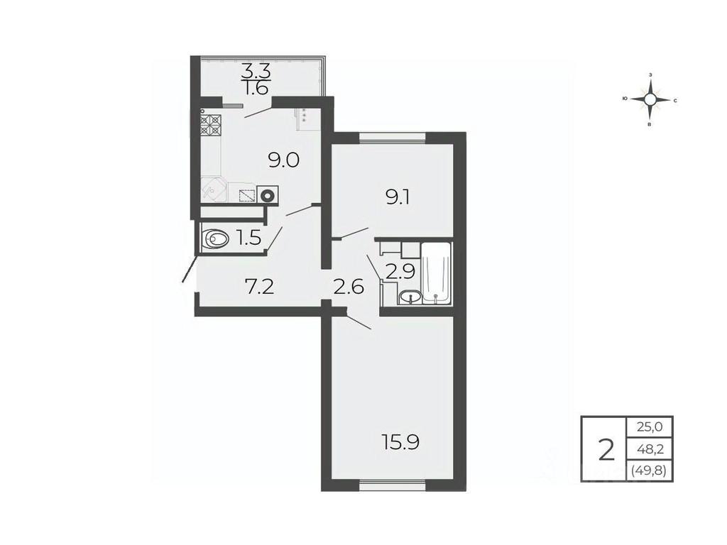 1-BD Apartment Sale, 49.8平方米 at Novy Blagodar, 2-y Shakhovskoy proyezd, Volokolamsk, Moscow Region, Russia #1