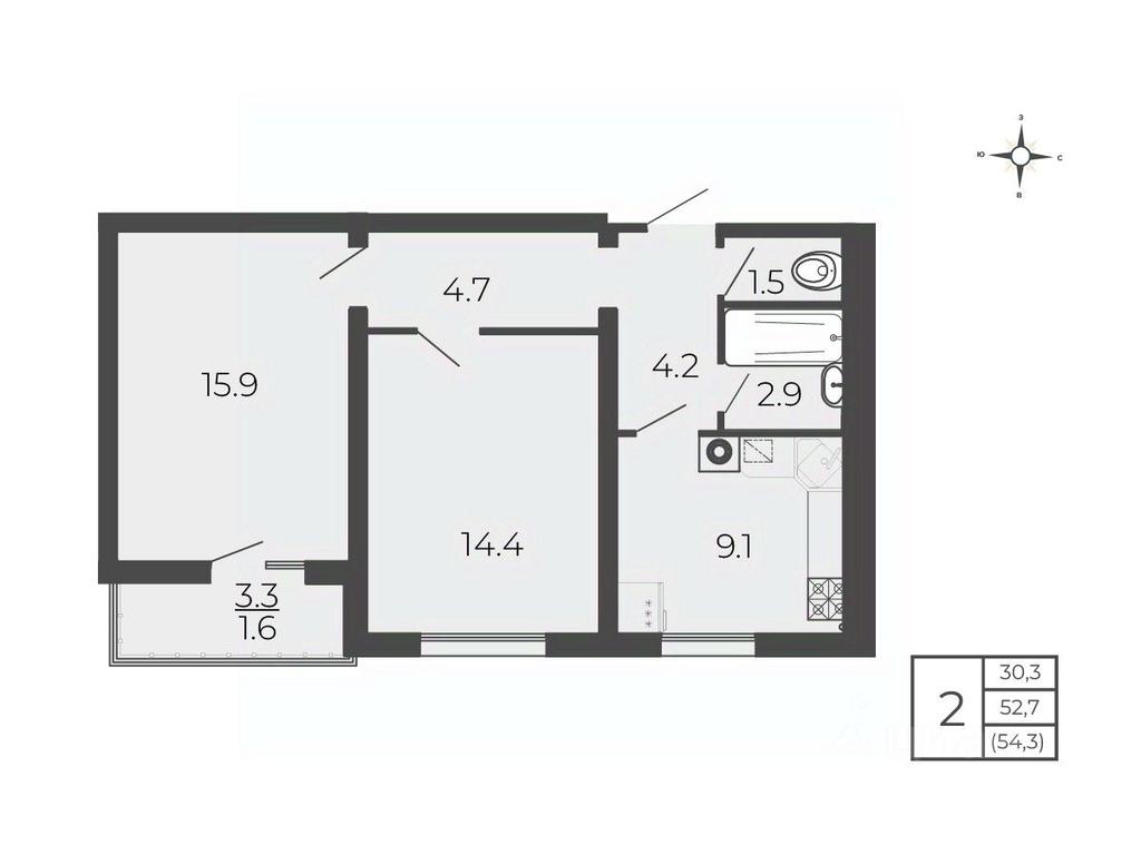 Продажа 1-комн. квартиры, 54,3 м² в ЖК «Новый Благодар», 2-й Шаховской проезд, Волоколамск, Московская область, Россия #1
