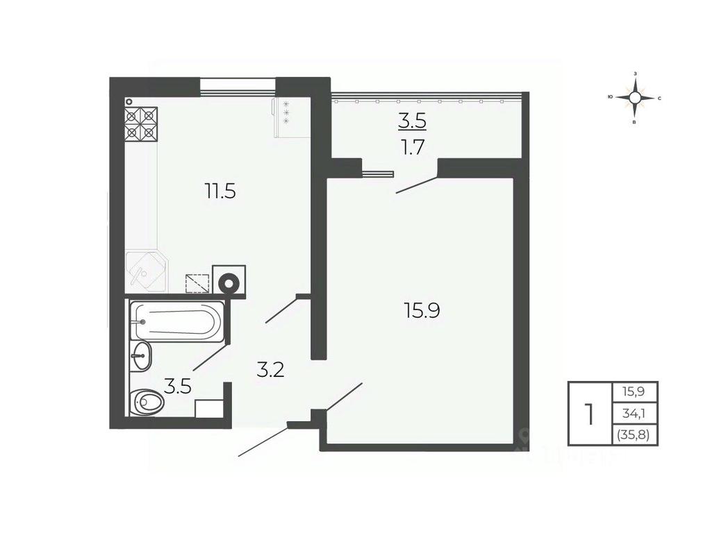 Apartment Sale, 35.8平方米 at Novy Blagodar, 2-y Shakhovskoy proyezd, Volokolamsk, Moscow Region, Russia #1 Apartment Sale, 35.8平方米 at Novy Blagodar, 2-y Shakhovskoy proyezd, Volokolamsk, Moscow Region, Russia #1