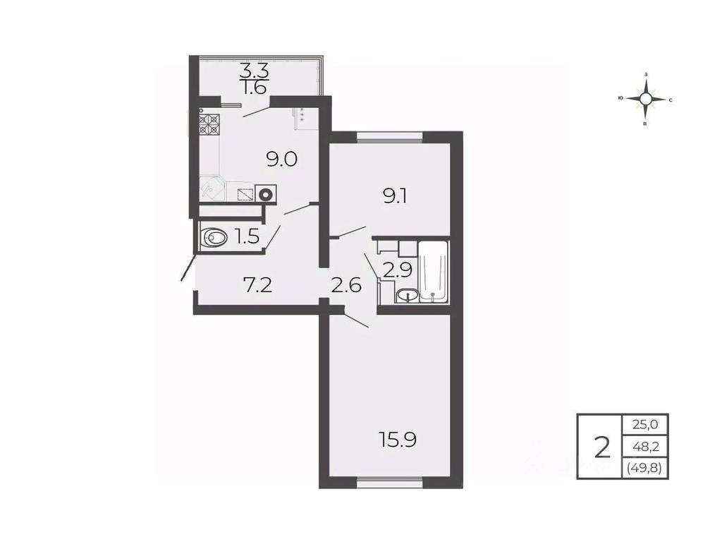 1-BD Apartment Sale, 49.8平方米 at Novy Blagodar, 2-y Shakhovskoy proyezd, Volokolamsk, Moscow Region, Russia #1