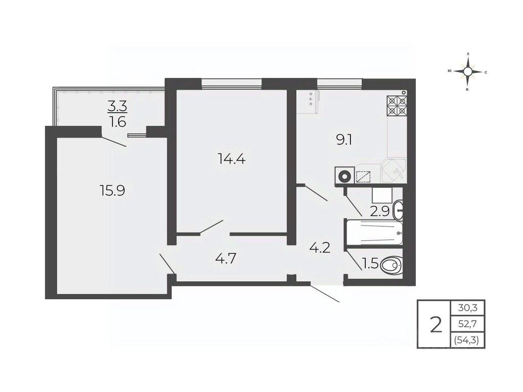 1-BD Apartment Sale, 54.3平方米 at Novy Blagodar, 2-y Shakhovskoy proyezd, Volokolamsk, Moscow Region, Russia #1 1-BD Apartment Sale, 54.3平方米 at Novy Blagodar, 2-y Shakhovskoy proyezd, Volokolamsk, Moscow Region, Russia #1