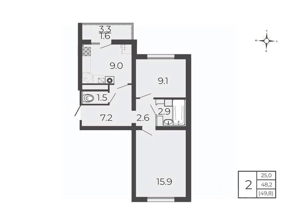 1-BD Apartment Sale, 49.8平方米 at Novy Blagodar, 2-y Shakhovskoy proyezd, Volokolamsk, Moscow Region, Russia #1