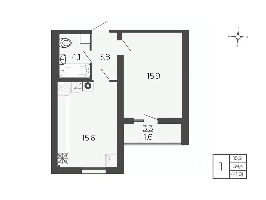 Apartment Sale, 41 sq. m. at Novy Blagodar, 2-y Shakhovskoy proyezd, Volokolamsk, Moscow Region, Russia #1