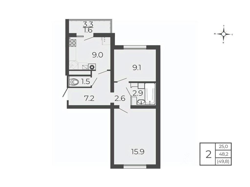 1-BD Apartment Sale, 49.8 sq. m. at Novy Blagodar, 2-y Shakhovskoy proyezd, Volokolamsk, Moscow Region, Russia #1