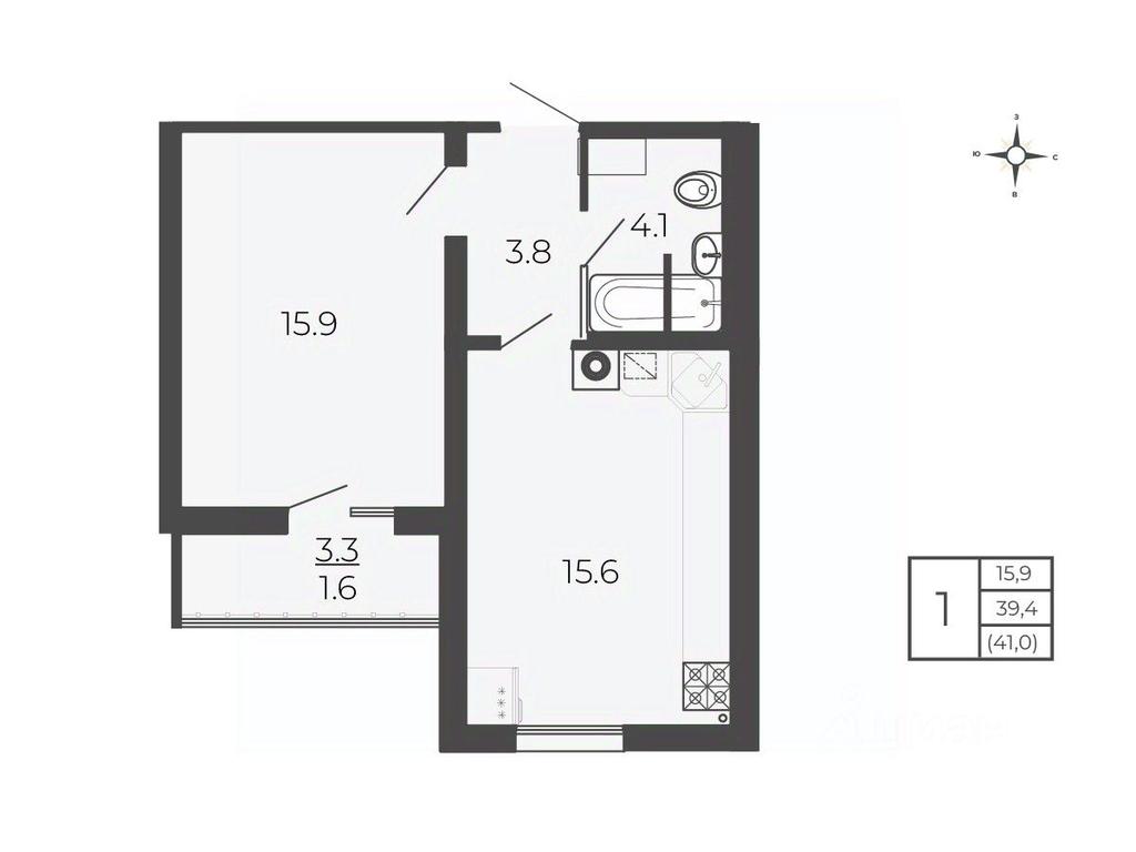 Apartment Sale, 41 sq. m. at Novy Blagodar, 2-y Shakhovskoy proyezd, Volokolamsk, Moscow Region, Russia #1