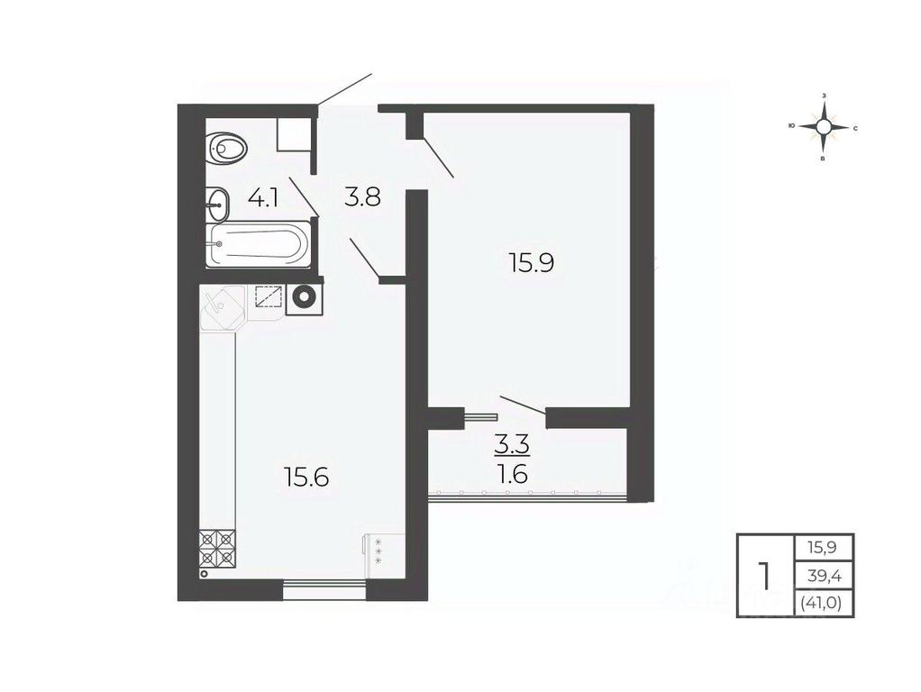 Apartment Sale, 41 sq. m. at Novy Blagodar, 2-y Shakhovskoy proyezd, Volokolamsk, Moscow Region, Russia #1