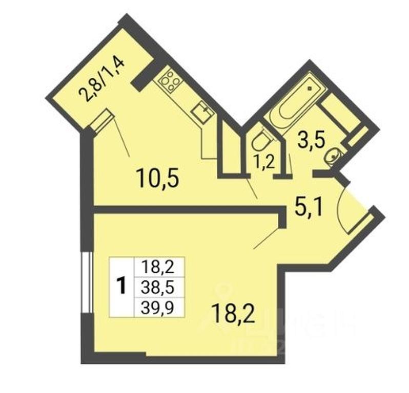 Apartment Sale, 39.9平方米 at Nekrasovka, Lipchanskogo Street, Moscow, Russia #1