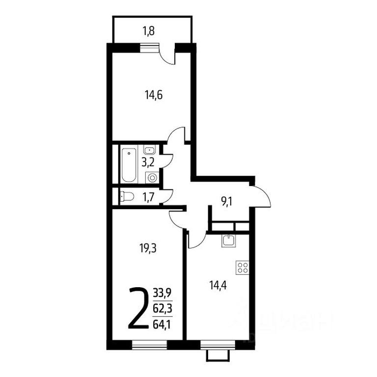 1-BD Apartment Sale, 64.1 sq. m. at Novye Vatutinki, mkr Zarechny, Bukovaya alleya, Desyonovskoye Settlement, Moscow, Russia #1 1-BD Apartment Sale, 64.1 sq. m. at Novye Vatutinki, mkr Zarechny, Bukovaya alleya, Desyonovskoye Settlement, Moscow, Russia #1