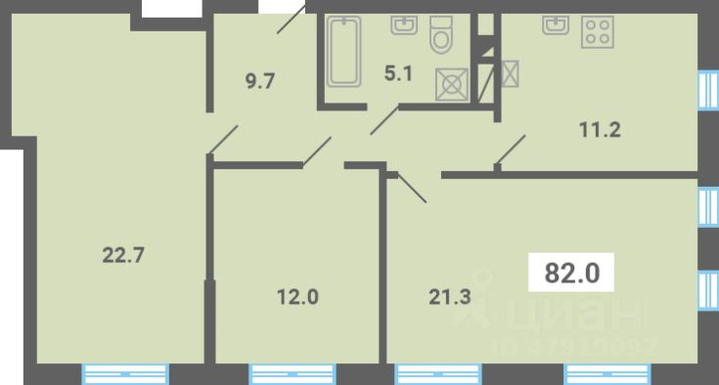 2-BD Apartment Sale, 82 sq. m. at Iuzhnaya dolina, mikrorayon Yuzhnyye Gorki, posyolok Meshcherino, Leninskiy City District, Moscow Region, Russia #1 2-BD Apartment Sale, 82 sq. m. at Iuzhnaya dolina, mikrorayon Yuzhnyye Gorki, posyolok Meshcherino, Leninskiy City District, Moscow Region, Russia #1