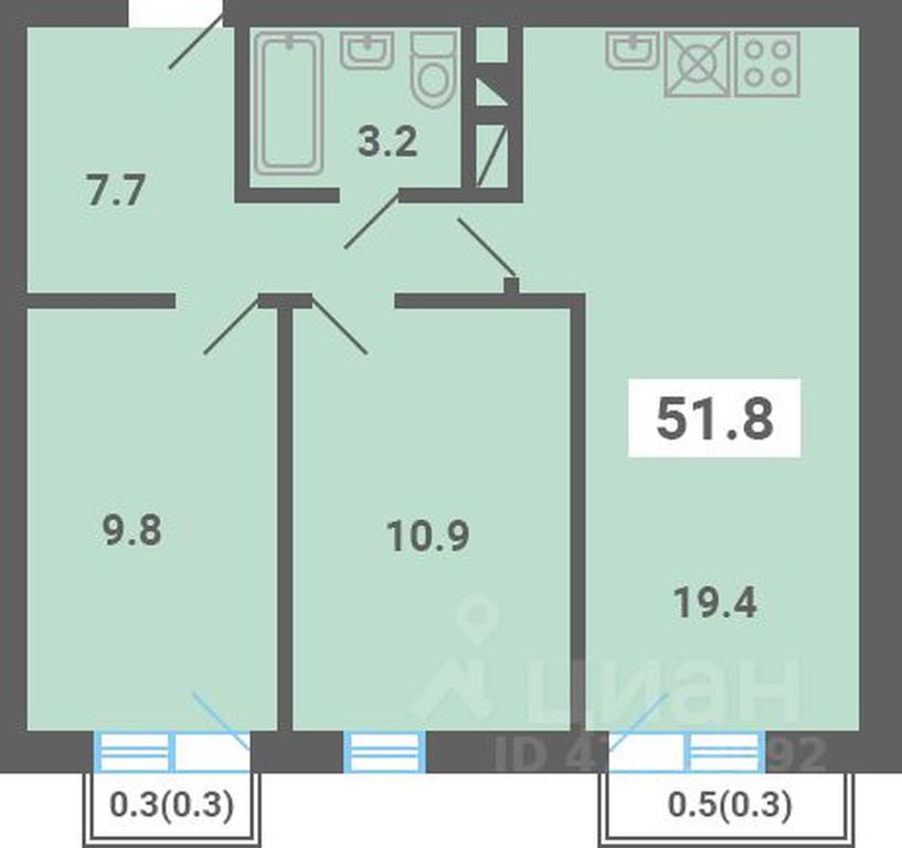 1-BD Apartment Sale, 51.8平方米 at Iuzhnaya dolina, mikrorayon Yuzhnyye Gorki, posyolok Meshcherino, Leninskiy City District, Moscow Region, Russia #1 1-BD Apartment Sale, 51.8平方米 at Iuzhnaya dolina, mikrorayon Yuzhnyye Gorki, posyolok Meshcherino, Leninskiy City District, Moscow Region, Russia #1