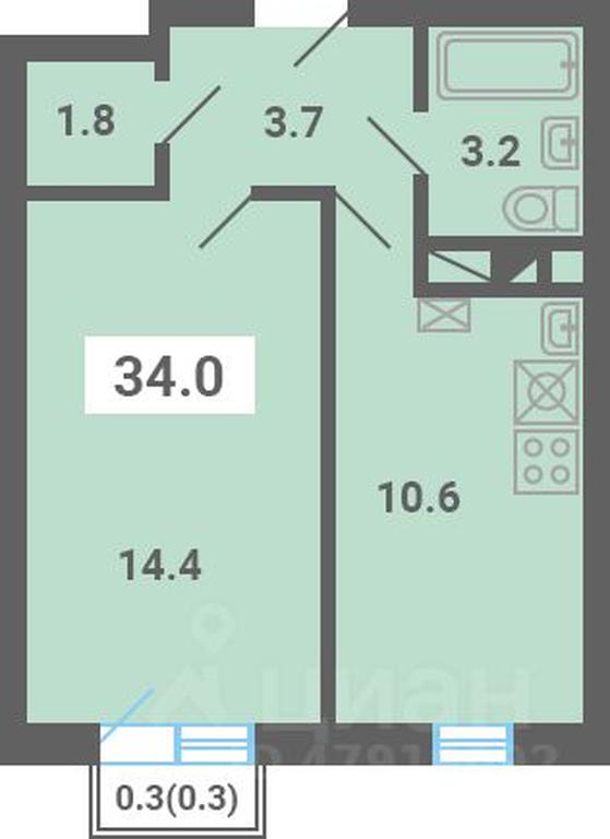Apartment Sale, 34 sq. m. at Iuzhnaya dolina, mikrorayon Yuzhnyye Gorki, posyolok Meshcherino, Leninskiy City District, Moscow Region, Russia #1 Apartment Sale, 34 sq. m. at Iuzhnaya dolina, mikrorayon Yuzhnyye Gorki, posyolok Meshcherino, Leninskiy City District, Moscow Region, Russia #1