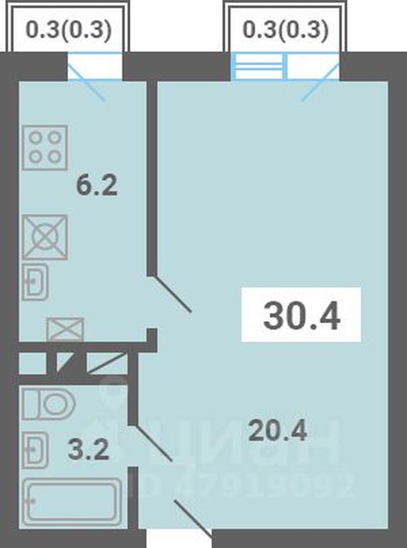 Apartment Sale, 30.4平方米 at Iuzhnaya dolina, mikrorayon Yuzhnyye Gorki, posyolok Meshcherino, Leninskiy City District, Moscow Region, Russia #1