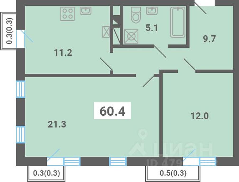 1-BD Apartment Sale, 60.4 sq. m. at Iuzhnaya dolina, mikrorayon Yuzhnyye Gorki, posyolok Meshcherino, Leninskiy City District, Moscow Region, Russia #1 1-BD Apartment Sale, 60.4 sq. m. at Iuzhnaya dolina, mikrorayon Yuzhnyye Gorki, posyolok Meshcherino, Leninskiy City District, Moscow Region, Russia #1
