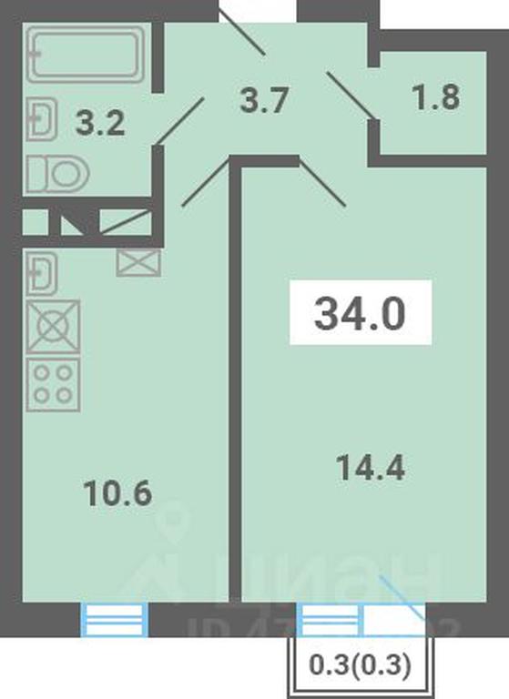 Apartment Sale, 34 sq. m. at Iuzhnaya dolina, mikrorayon Yuzhnyye Gorki, posyolok Meshcherino, Leninskiy City District, Moscow Region, Russia #1 Apartment Sale, 34 sq. m. at Iuzhnaya dolina, mikrorayon Yuzhnyye Gorki, posyolok Meshcherino, Leninskiy City District, Moscow Region, Russia #1