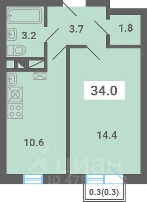 Apartment Sale, 34 sq. m. at Iuzhnaya dolina, mikrorayon Yuzhnyye Gorki, posyolok Meshcherino, Leninskiy City District, Moscow Region, Russia #1 Apartment Sale, 34 sq. m. at Iuzhnaya dolina, mikrorayon Yuzhnyye Gorki, posyolok Meshcherino, Leninskiy City District, Moscow Region, Russia #1