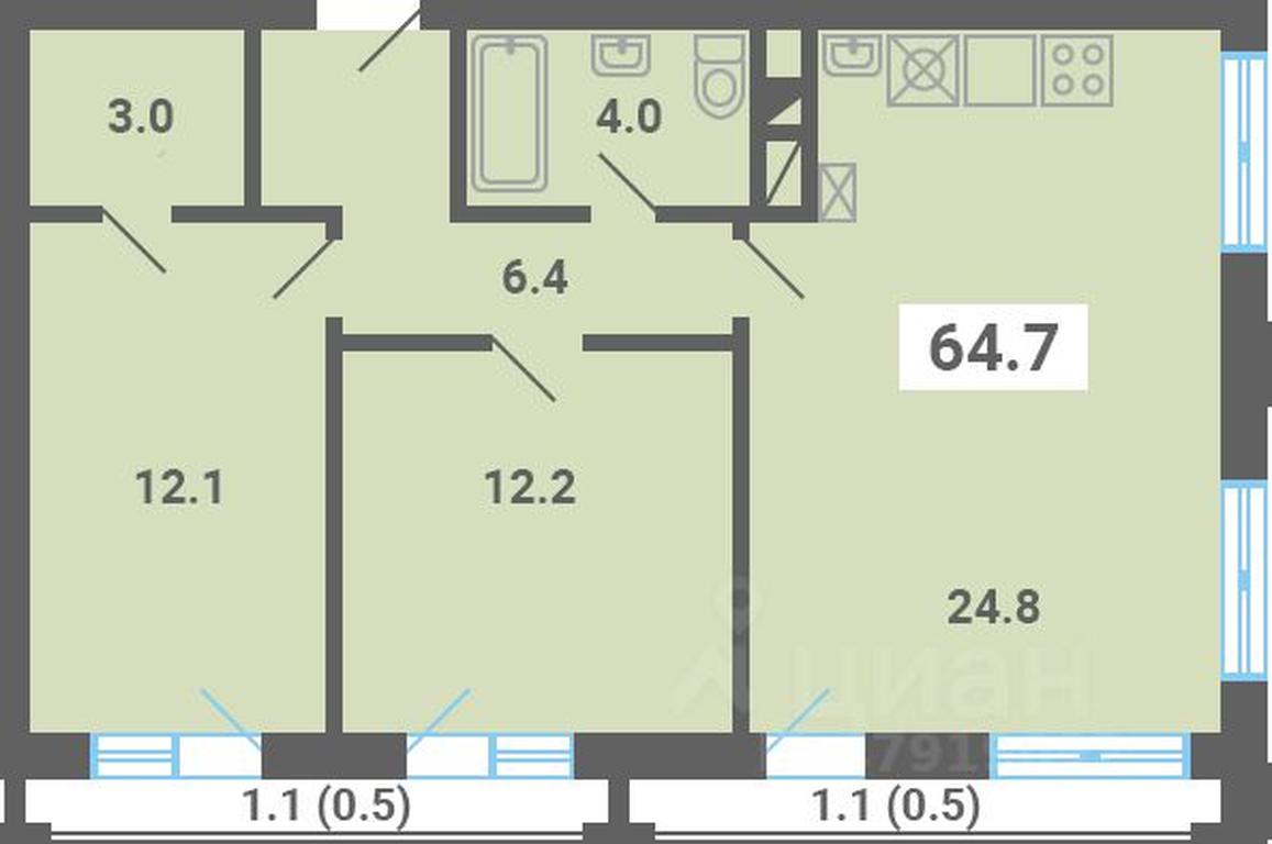 1-BD Apartment Sale, 64.7 sq. m. at Iuzhnaya dolina, mikrorayon Yuzhnyye Gorki, posyolok Meshcherino, Leninskiy City District, Moscow Region, Russia #1 1-BD Apartment Sale, 64.7 sq. m. at Iuzhnaya dolina, mikrorayon Yuzhnyye Gorki, posyolok Meshcherino, Leninskiy City District, Moscow Region, Russia #1