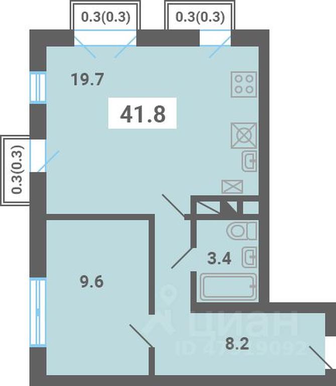 Apartment Sale, 41.8 sq. m. at Iuzhnaya dolina, mikrorayon Yuzhnyye Gorki, posyolok Meshcherino, Leninskiy City District, Moscow Region, Russia #1 Apartment Sale, 41.8 sq. m. at Iuzhnaya dolina, mikrorayon Yuzhnyye Gorki, posyolok Meshcherino, Leninskiy City District, Moscow Region, Russia #1