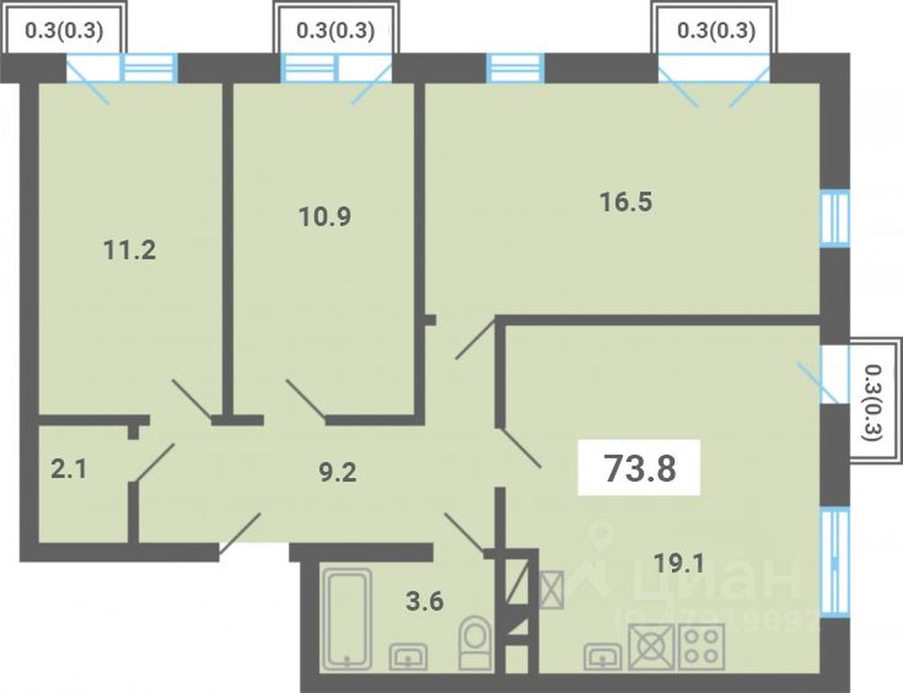 2-BD Apartment Sale, 73.8 sq. m. at Iuzhnaya dolina, mikrorayon Yuzhnyye Gorki, posyolok Meshcherino, Leninskiy City District, Moscow Region, Russia #1 2-BD Apartment Sale, 73.8 sq. m. at Iuzhnaya dolina, mikrorayon Yuzhnyye Gorki, posyolok Meshcherino, Leninskiy City District, Moscow Region, Russia #1