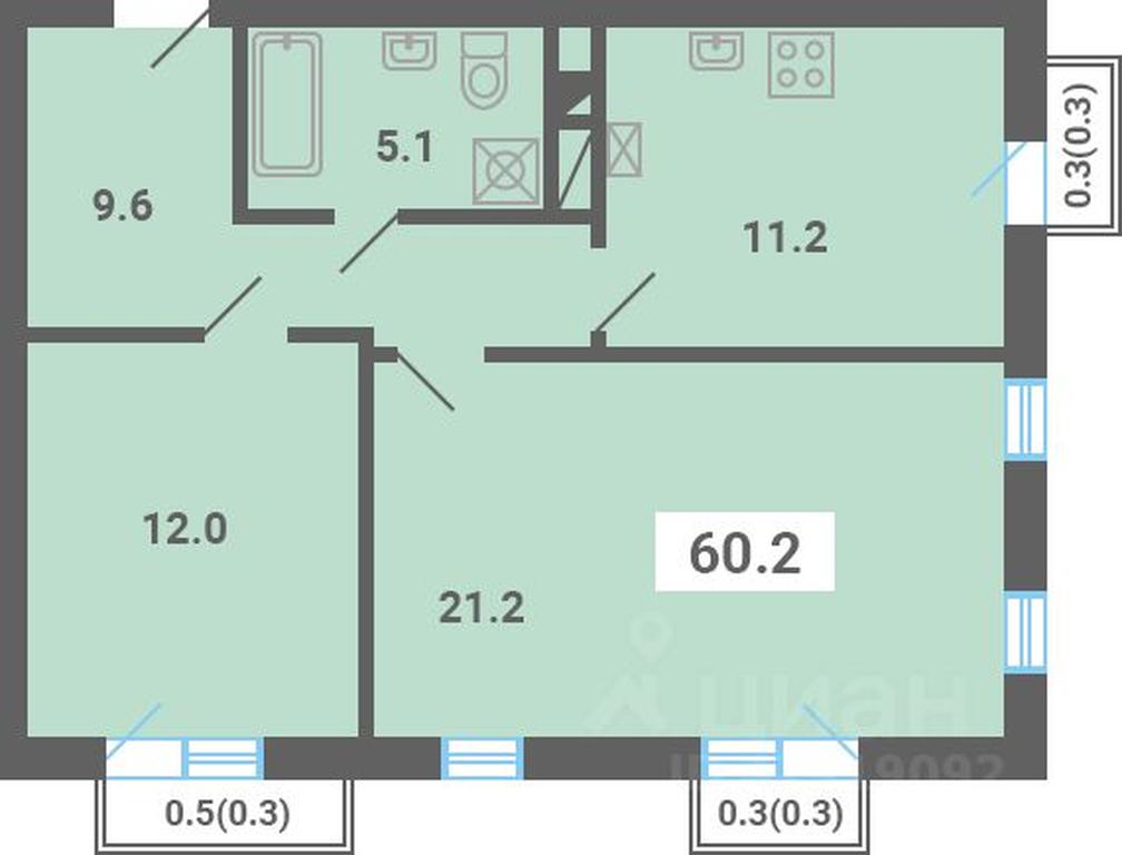 1-BD Apartment Sale, 60.2 sq. m. at Iuzhnaya dolina, mikrorayon Yuzhnyye Gorki, posyolok Meshcherino, Leninskiy City District, Moscow Region, Russia #1 1-BD Apartment Sale, 60.2 sq. m. at Iuzhnaya dolina, mikrorayon Yuzhnyye Gorki, posyolok Meshcherino, Leninskiy City District, Moscow Region, Russia #1