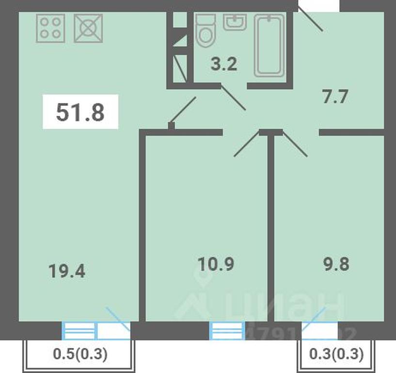 1-BD Apartment Sale, 51.8平方米 at Iuzhnaya dolina, mikrorayon Yuzhnyye Gorki, posyolok Meshcherino, Leninskiy City District, Moscow Region, Russia #1 1-BD Apartment Sale, 51.8平方米 at Iuzhnaya dolina, mikrorayon Yuzhnyye Gorki, posyolok Meshcherino, Leninskiy City District, Moscow Region, Russia #1
