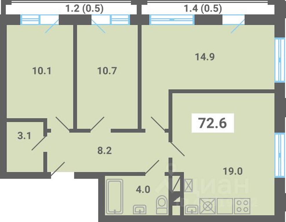 2-BD Apartment Sale, 72.6 sq. m. at Iuzhnaya dolina, mikrorayon Yuzhnyye Gorki, posyolok Meshcherino, Leninskiy City District, Moscow Region, Russia #1 2-BD Apartment Sale, 72.6 sq. m. at Iuzhnaya dolina, mikrorayon Yuzhnyye Gorki, posyolok Meshcherino, Leninskiy City District, Moscow Region, Russia #1